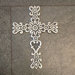 Elegant White Wall Cross Decor